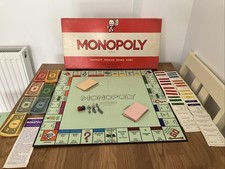 Vtg Monopoly Board Game Waddingtons Original Classic Property Strategy Red Box