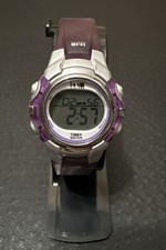 Timex 1440 Sports Digital Watch Purple & Silver, Indiglo WR50M New Battery