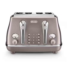 Delonghi Icona Metallics 4 Slice Toaster in Pink – CTOT4003PK | Customer Return