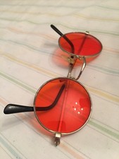 GENUINE VINTAGE MID CENTURY ORANGE JOHN LENNON STYLE GLASSES SPECTACLES
