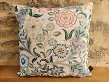 Sanderson William Morris Wilhelmina Cotton Pink & Teal Velvet Cushion Cover