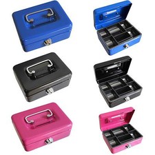 4inch Small Key Lock Petty Cash / Piggy Bank Money Box / Pot Safe Coin Slot Kids