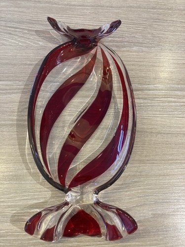 Vintage red clear art glass - red,