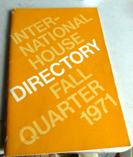 VINTAGE DIRECTORY UC BERKELEY CAL INTERNATIONAL HOUSE FALL 1971  w/STUDENT PICS