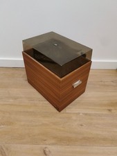 Vintage Wooden Vinyl Record Storage Box With Lid