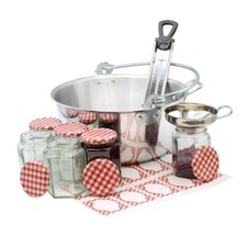 Complete Jam Making Set - Maslin Pan, Funnel, Thermometer, 6 Jam Jars