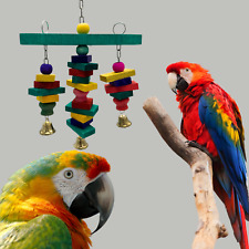 0210 Wooden Parrot Pet Bird Chew Toys Perch Large Hanging Swing African Cockatoo