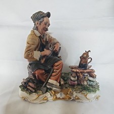 Vintage Capodimonte Signed 'Conte' Ornament Perparing The Fire For Coffee