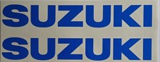 2 x Suzuki Tank Fairing Decal Stickers 200mm X 30mm Oracal 651 Azure Blue Gloss