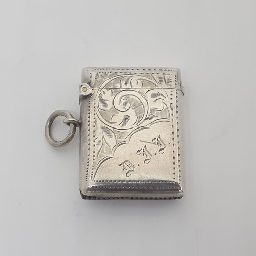 Sterling silver vesta case - silver,