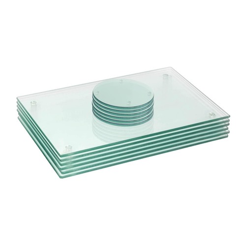 12pc glass placemats - 12pc, &