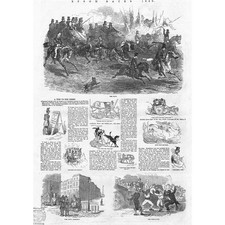 EPSOM RACES A Trip to the Derby Deserted Town - Antique Print 1849