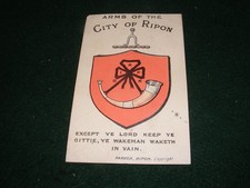 VINTAGE POSTCARD HERALDIC ARMS OF THE CITY OF RIPON