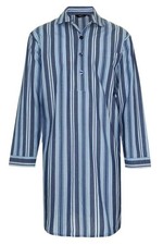 Men's Long Sleeve Polycotton Stripe Westminster Nightshirt