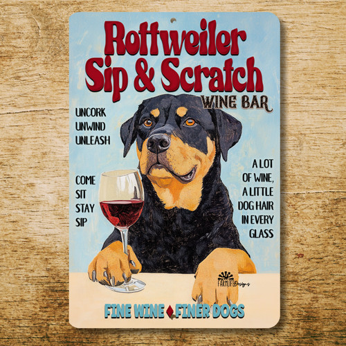 Rottweiler wine bar sign - wine,