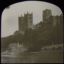 Glass Magic Lantern Slide CATHEDRAL AT DURHAM & RIVER BUILDINGS C1890 PHOTO