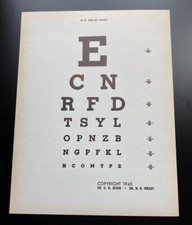 Vintage 1945 Vision Eye Chart
