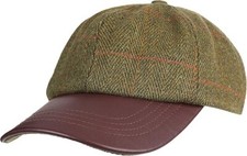 Tweed Cap striker with Water Repellent Leather Peak by Hunter-Outdoor