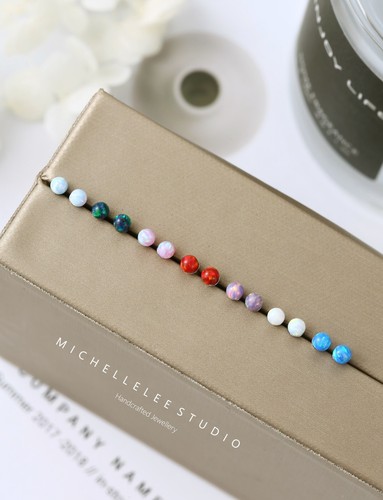 Tiny opal ball stud - ball,