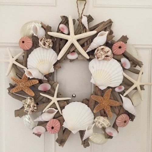 Beach decor handmade - decor, pink