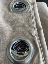 DUNELM BLACKOUT EYELET CURTAINS - BEIGE - 228CM X 137CM