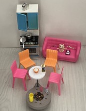Barbie Malibu Dream House Pink Orange Table Chairs Doll Furniture