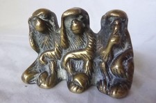 Vintage CAST BRASS THREE WISE