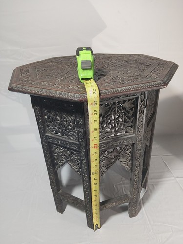 Indian carved table octagonal - table,,