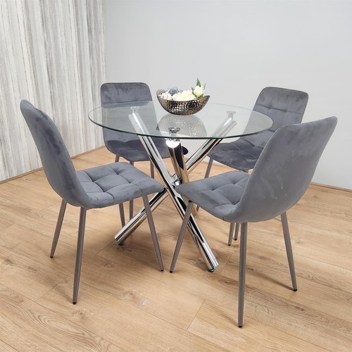 Round glass dining table 4 - round,
