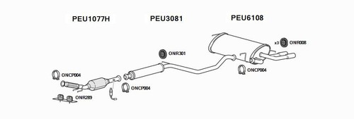 Exhaust system for - exhaust, 206