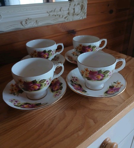 Gainsborough floral tea cups - gainsborough,
