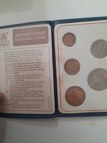 Britains first decimal coins - first,