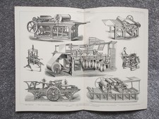 Examples of Printing Press Machinery - Antique Print - 1875