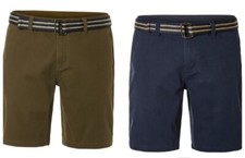 LIVERGY CHINO SHORTS w/ Belt Men`s 30 32 34 36 38 40 Navy & Olive New With Tags