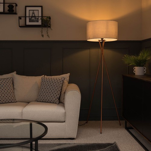 Copper tripod floor lamp - copper,