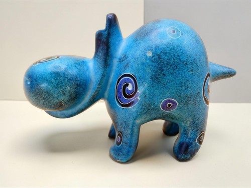 Vintage stone hippo figurine - vintage,
