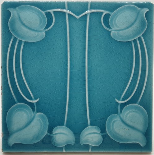 Art nouveau fireplace tile - art,