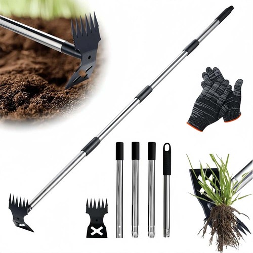 Telescopic weed puller tool - telescopic,