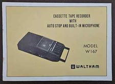 Waltham Model W167 Cassette Recorder Instruction Manual
