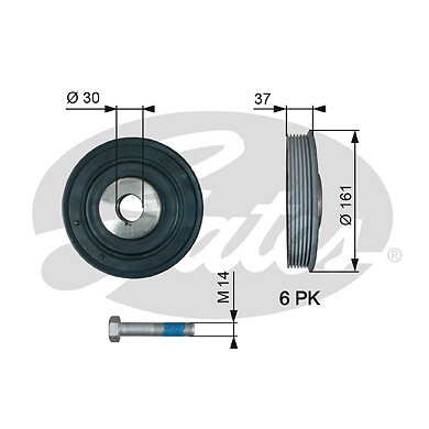Gates tvd1002a belt pulley - tvd1002a,