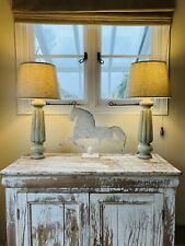 Pair Of Vintage Snooker Table Leg Lamps.