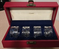 CARTIER 4 Crystal Napkin Rings