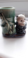 Vintage Bamboo And Panda Anter/Pen Holder