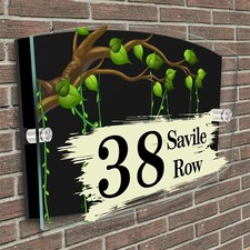 Personalised House Sign Door Number Plaque Custom Name Plate for Home Front UK