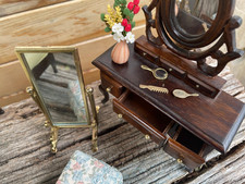 Vintage Dolls House Bedroom Set  Wooden Furniture  1:12 Scale  Bed, Wardrobe etc