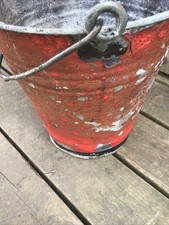 Genuine Vintage Water Tight Fire Bucket Red + Handle