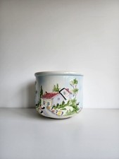 large Indoor Garden Plant Tree Pot Hand Painted Raised Design 