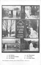 Postcard the bourne end flood - bourne,