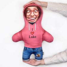 Personalised I Love Hoodie Mini Me Doll Custom Colour Add Photos Face Doll Teddy