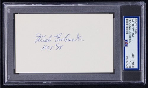 Weeb ewbank signed index card - signed,